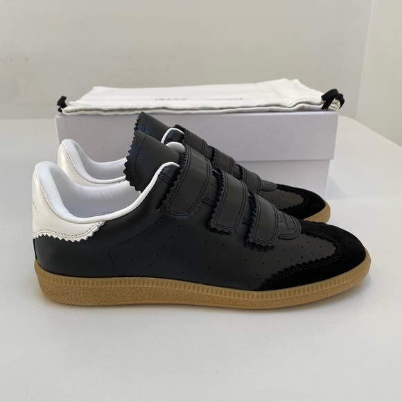 Isabel Marant Beth Sneaker in Black Leather/Gum Sole sz 39 New in Box - Picture 2 of 10